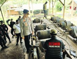 Perintah Kapolda Malut, Polres Halsel Tutup Dua Tambang Emas Ilegal di Pulau Obi