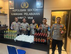 48 Botol Miras Bermerek dan 100 Botol Captikus Disita Polsek KP3 Ahmad Yani Ternate
