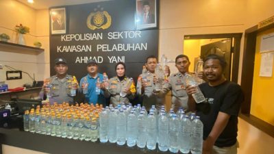 Polsek KP3 Ahmad Yani Sita Ratusan Miras di Dua Kapal Berbeda