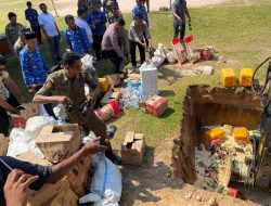 Polres Pulau Taliabu Musnahkan 6.008 Botol Minuman Keras Berbagai Jenis