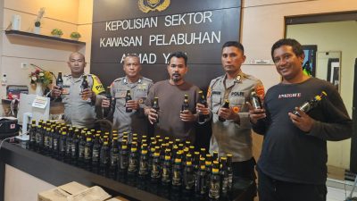 Sebanyak 72 Botol Bir Hitam Guinness Disita Anggota Polsek KP3 Ternate