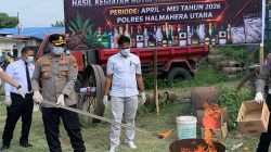 Polres Halmahera Utara Musnahkan Barang Bukti Narkotika hingga Minuman Keras