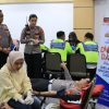 Sambut HUT ke-71 Lalu Lintas Bhayangkara, Ditlantas Polda Maluku Utara Gelar Donor Darah